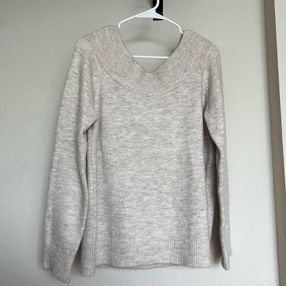 All in Favor Cream Off-the-Shoulder Sweater